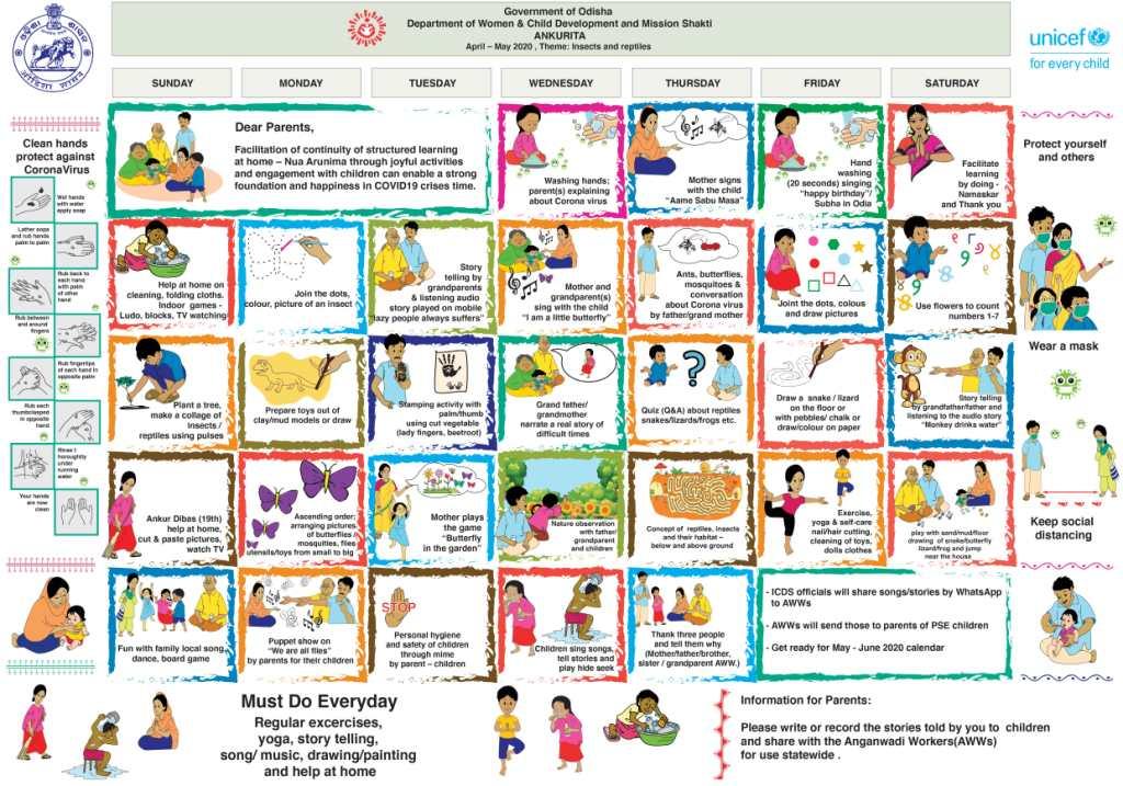 Govt of Odisha and UNICEF launch calendar of activities for continued learning of Children at home